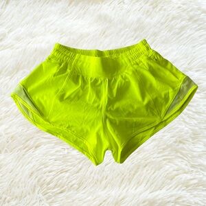 Lululemon Hottie Hot Neon Yellow Shorts 2.5in high waisted